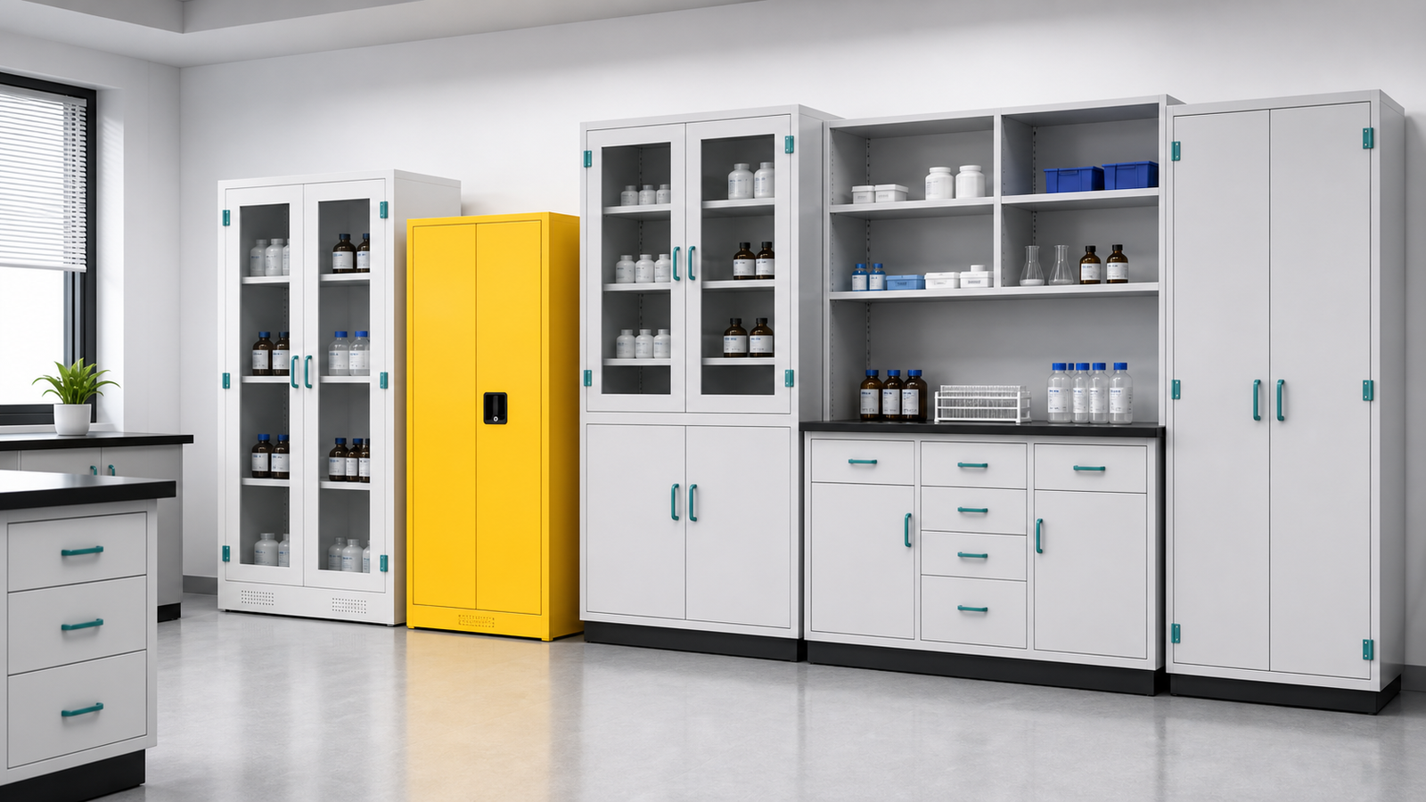 Laboratory medicine and storage cabinets